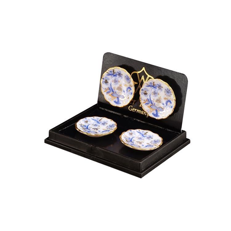 ミニチュア　 ロイターミニチュア　　ケーキ皿４枚セット　ゴールドオニオン　RP1353-5　ドールハウス用_画像3