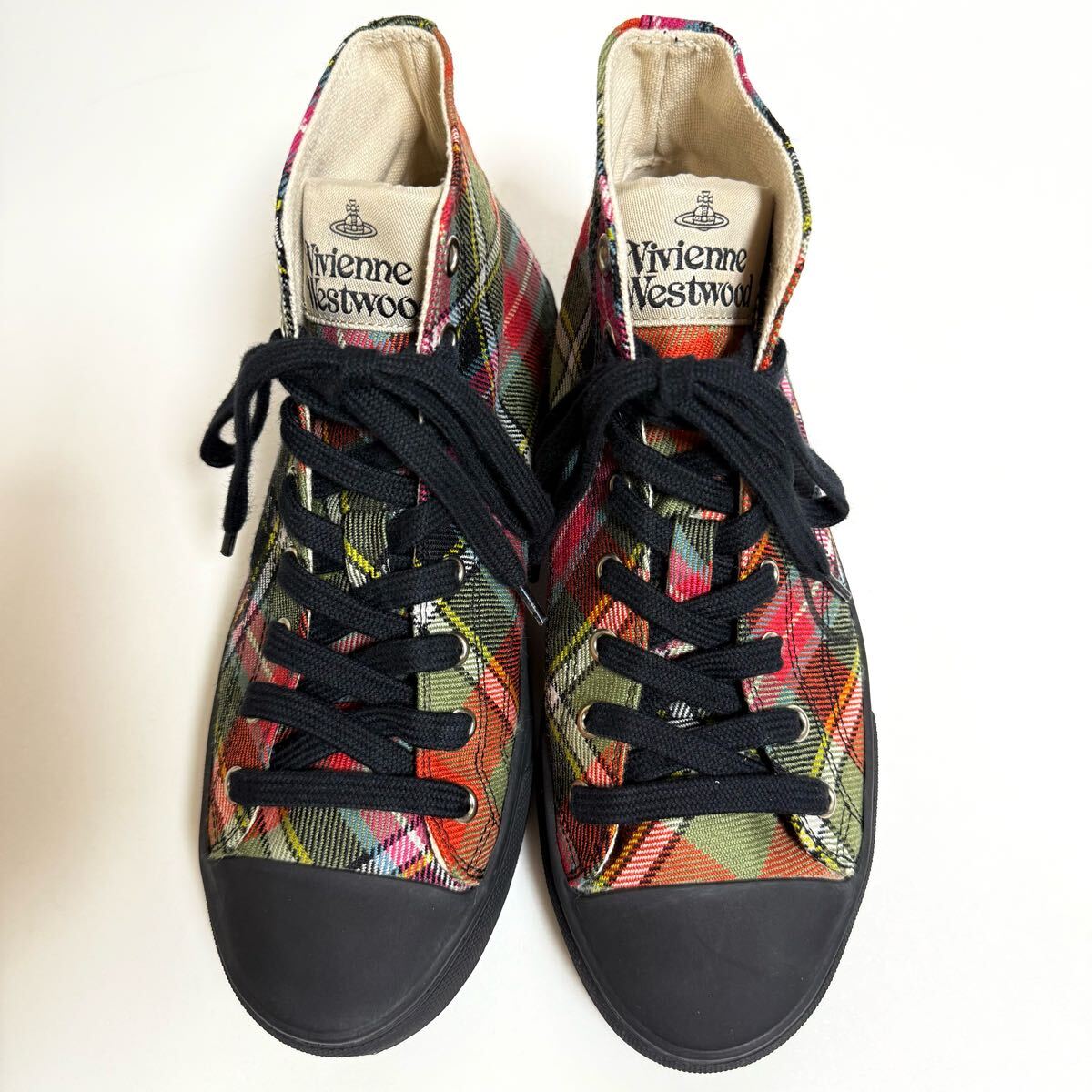 Vivienne Westwood 新作 タータン柄 オーブハイトップスニーカー Vivienne Westwood ヴィヴィアン ウエストウッドPLIMSOLL HIGH
