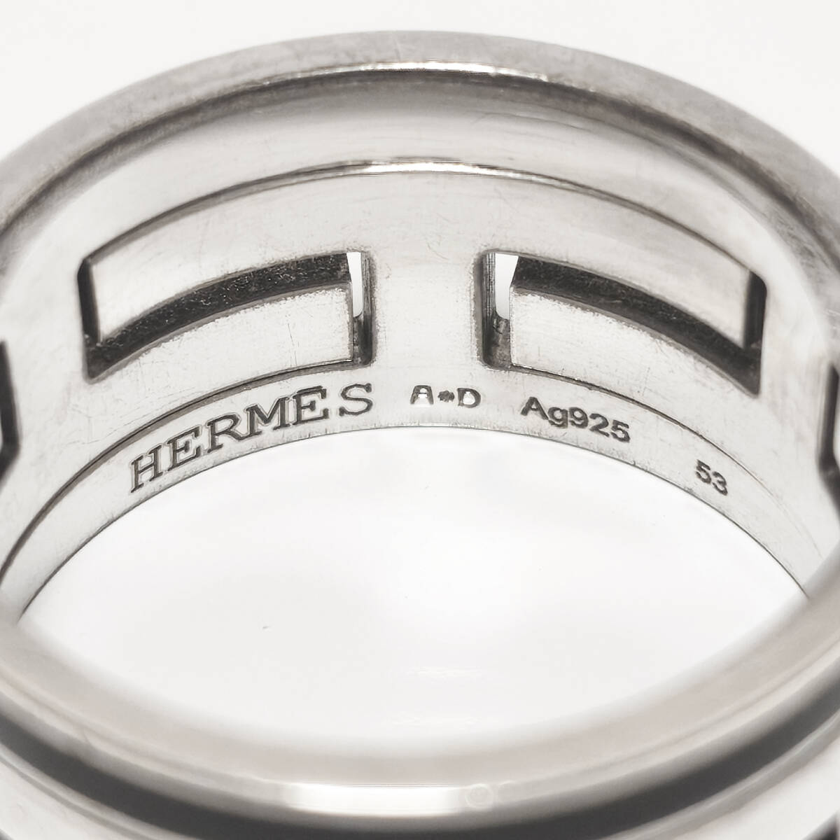 【出会えた一点物】Hermes ムーブ H Ag925 リング | #53 1円スタート HERMES エルメス ムーブアッシュリング Hモチーフ