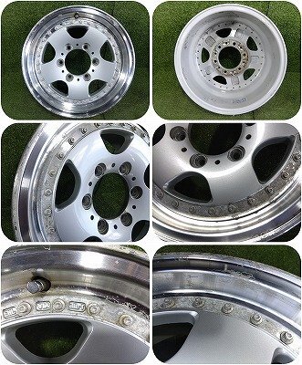 ※ｍ管理78458 デリカスペースギア PD6W 外し】錆浮き多め★BS ブリヂストン CV645 15インチ アルミ ホイール 6.5J +28 PCD139.7 6H★