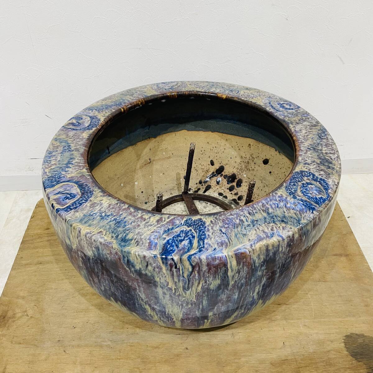 花鉢　金魚鉢　火鉢　特大サイズ 水鉢 大型 特大 花鳥 緑 13号 火鉢 鉢カバー プランターカバー