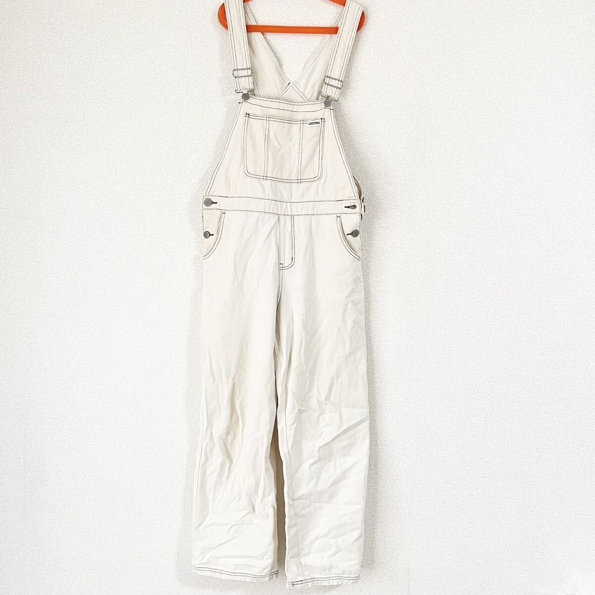 ラブトキシック オーバーオール サロペット 古着 オフホワイト デニム 白 M 145〜155cm 中学生 ニコプチ 女子 女の子 キッズ 小学生 子供_画像1
