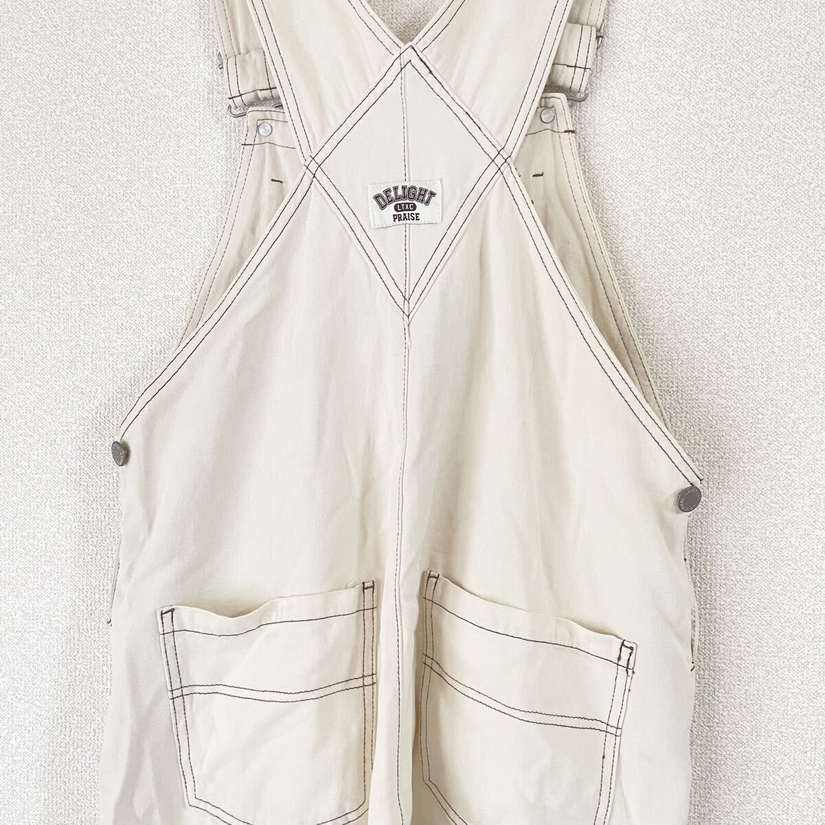 ラブトキシック オーバーオール サロペット 古着 オフホワイト デニム 白 M 145〜155cm 中学生 ニコプチ 女子 女の子 キッズ 小学生 子供_画像6
