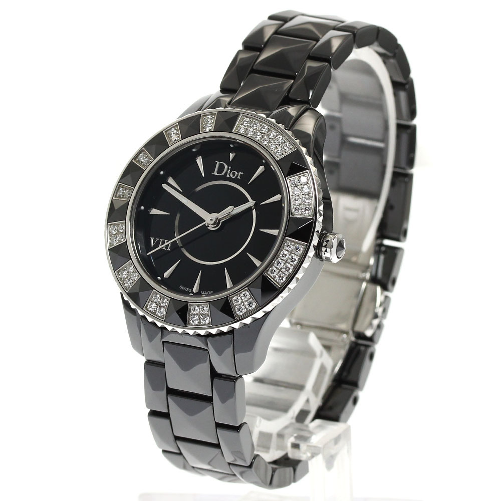 Christian Dior Christian Dior CD1231E1 Dior чёрный керамика бриллиантовая оправа кварц женский хорошая вещь _895056