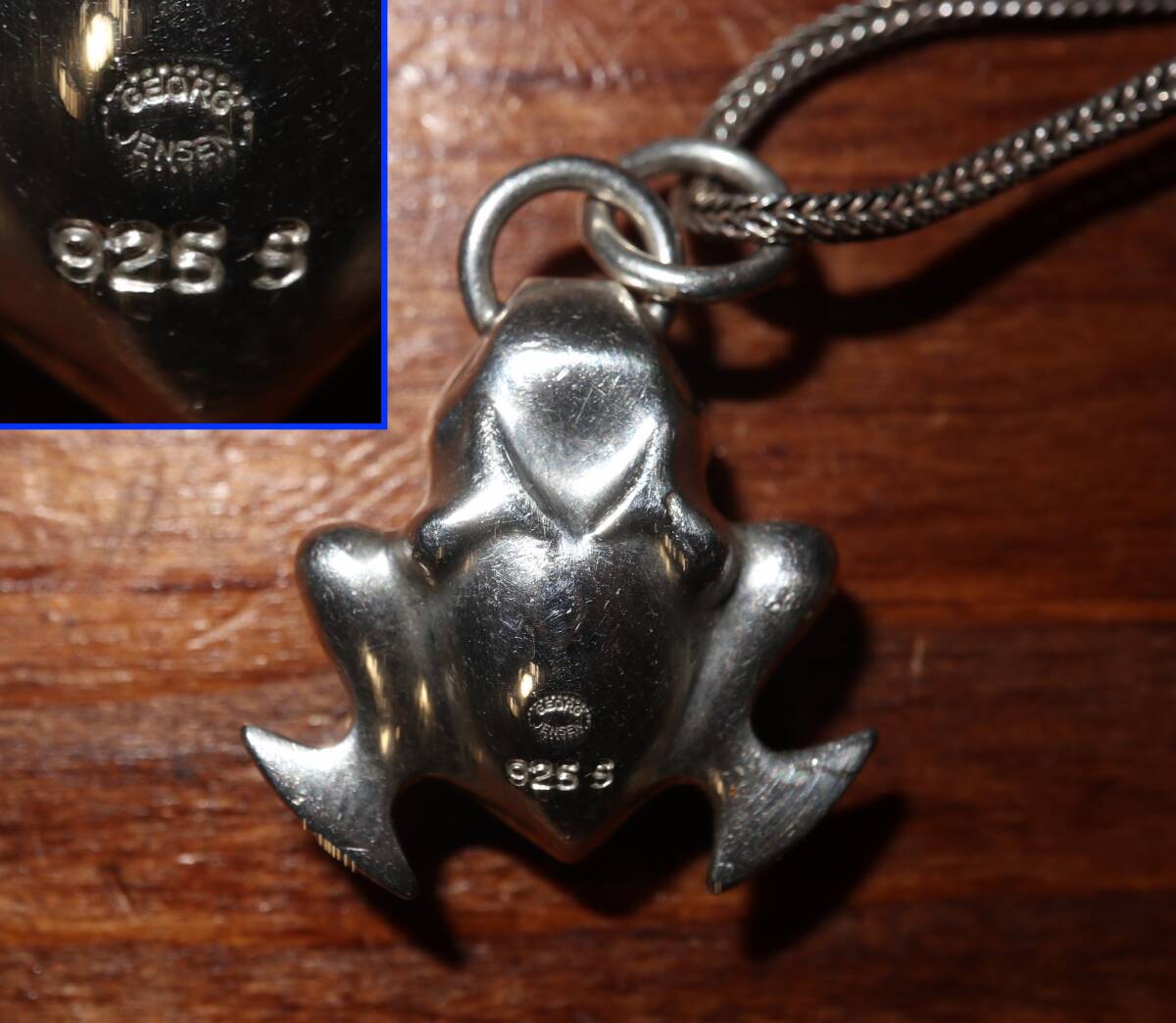 ジョージ ジェンセン Georg Jensen　シルバー９２５　フロッグ　ネックレス　／　silver　ジョージジェンセン　カエル　トップ_画像3