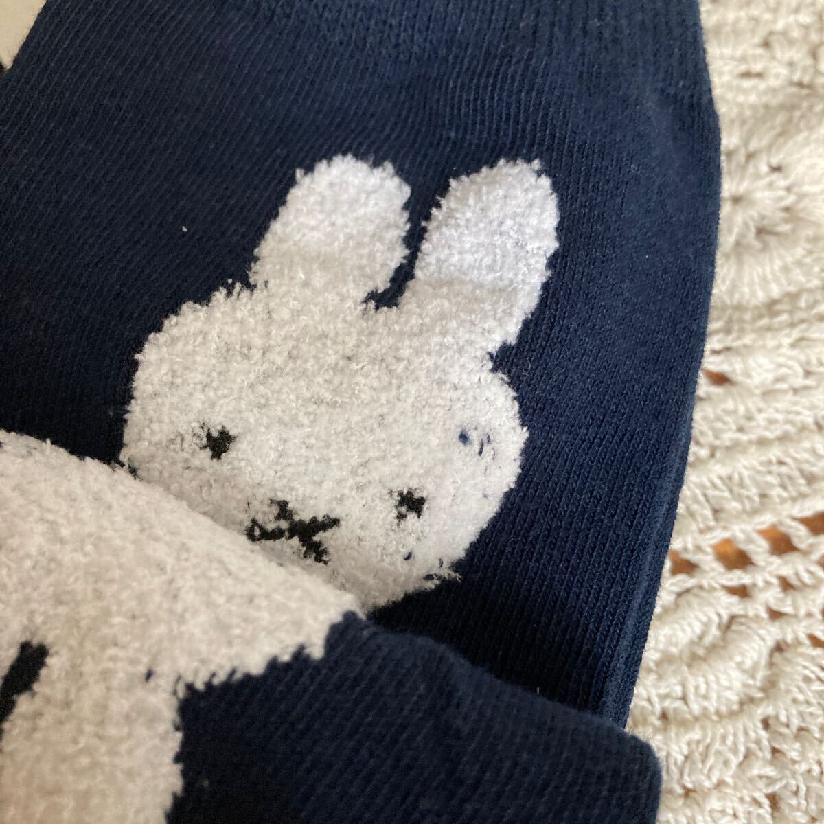 新品即決送料無料?韓國　miffy ミッフィー ソックス　靴下　2足セット　ブラック＆ネイビー　丈夫 