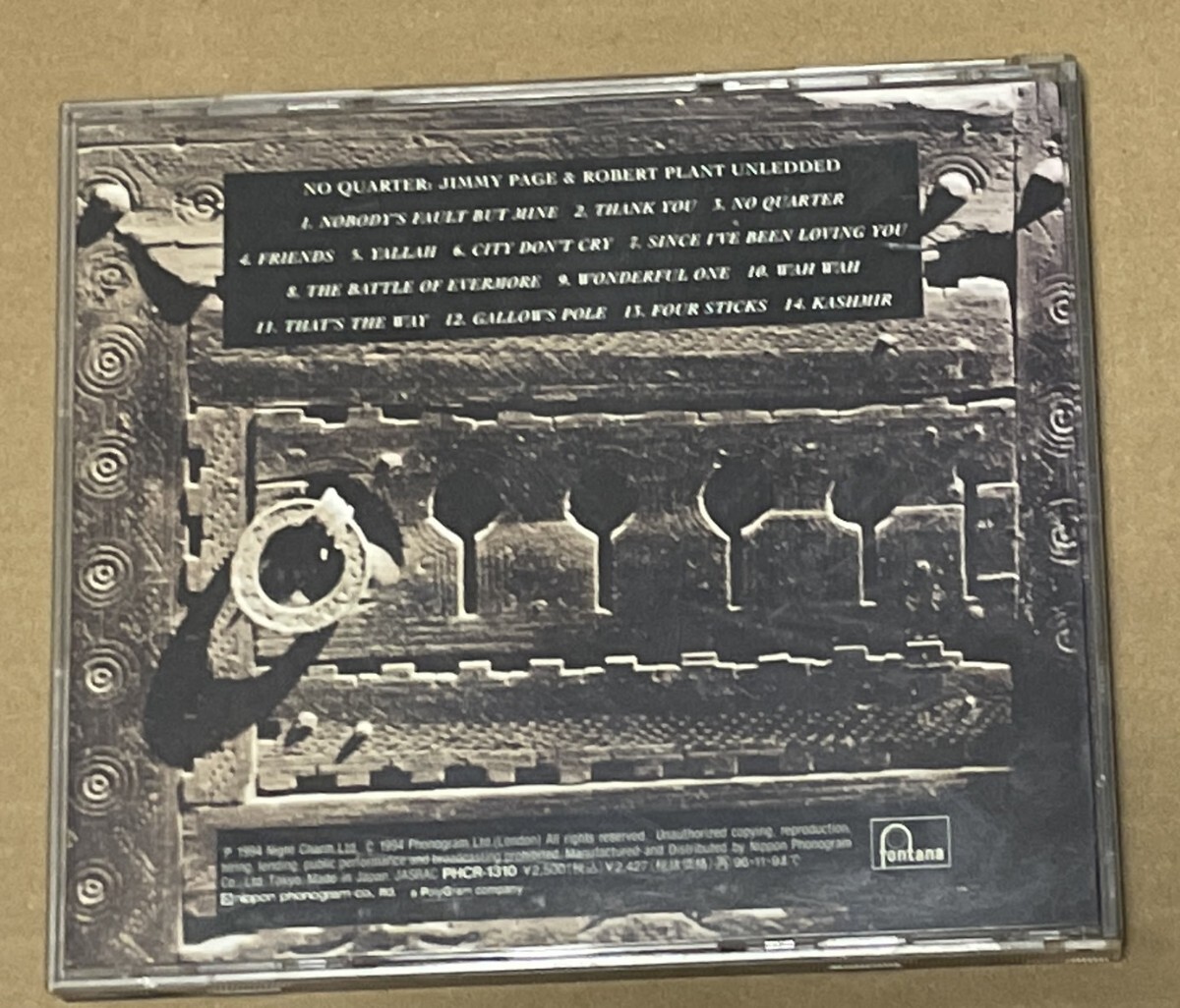  включая доставку вписывание есть Jimmy Page & Robert Plant - No Quarter записано в Японии CD / PHCR1310