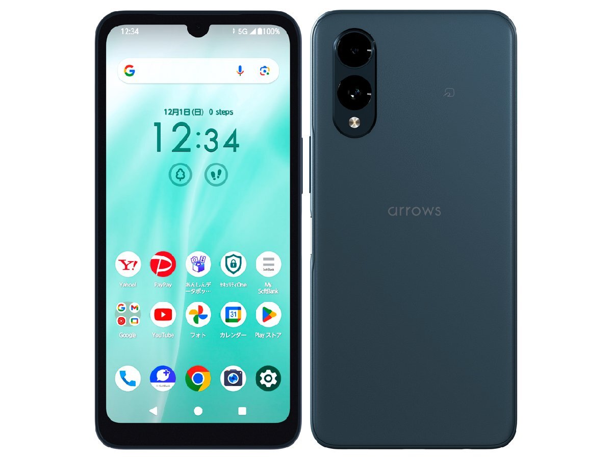 新品未使用 arrows We2 A402FC [ネイビーグリーン/緑] Softbank ワイモバイル SIMフリー SIMロック解除済み 本体 FCNT 4549046148032_画像1