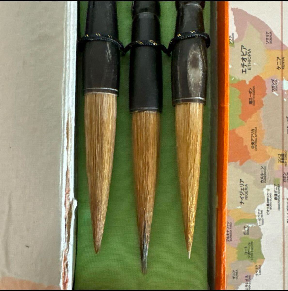 書道筆 中国製 高級筆 龍飛鳳舞 金牌 3本セット 箱あり 漢字用 美品 書道筆 書道具 毛筆 中国 古筆_画像7