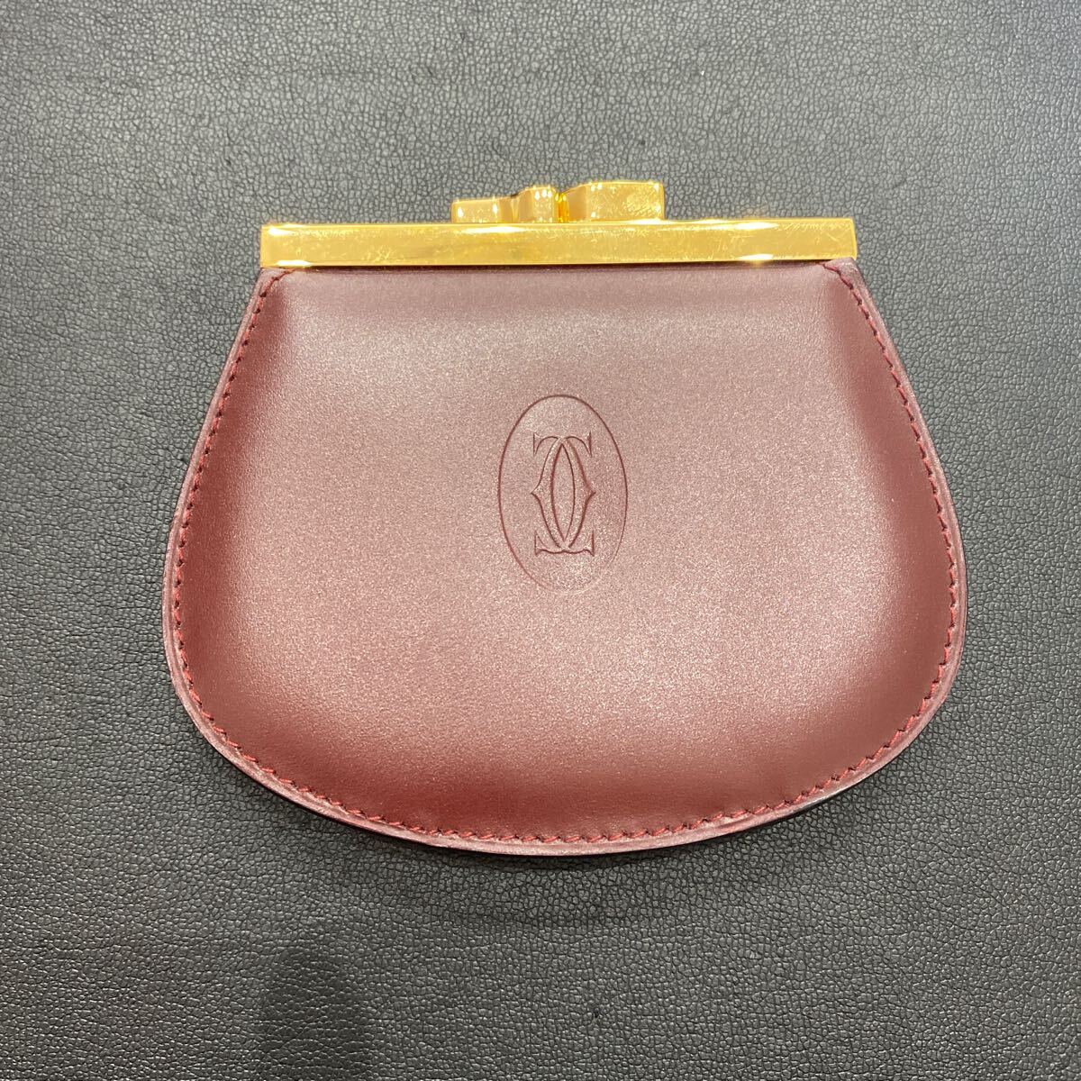 Cartier PARIS 新品未使用 レア!美品 レザーコインケース がま口 中古保管品】 Cartier カルティエ コインケース レザー がま口