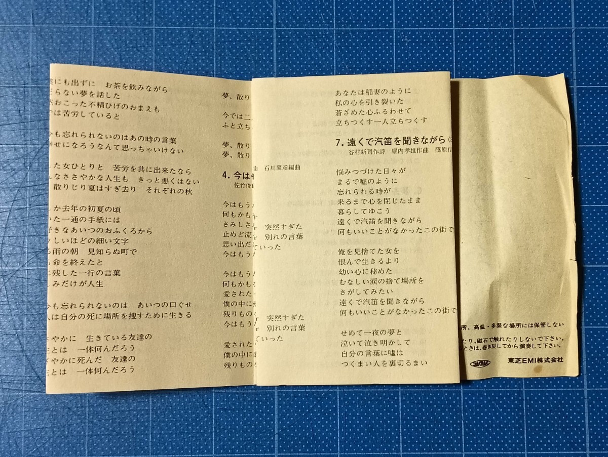 THE BEST OF ALICE ザ・ベスト・オブ・アリス カセットテープ 14曲 歌詞カード付き/ZH28-1071/昭和レトロ 当時物_画像8