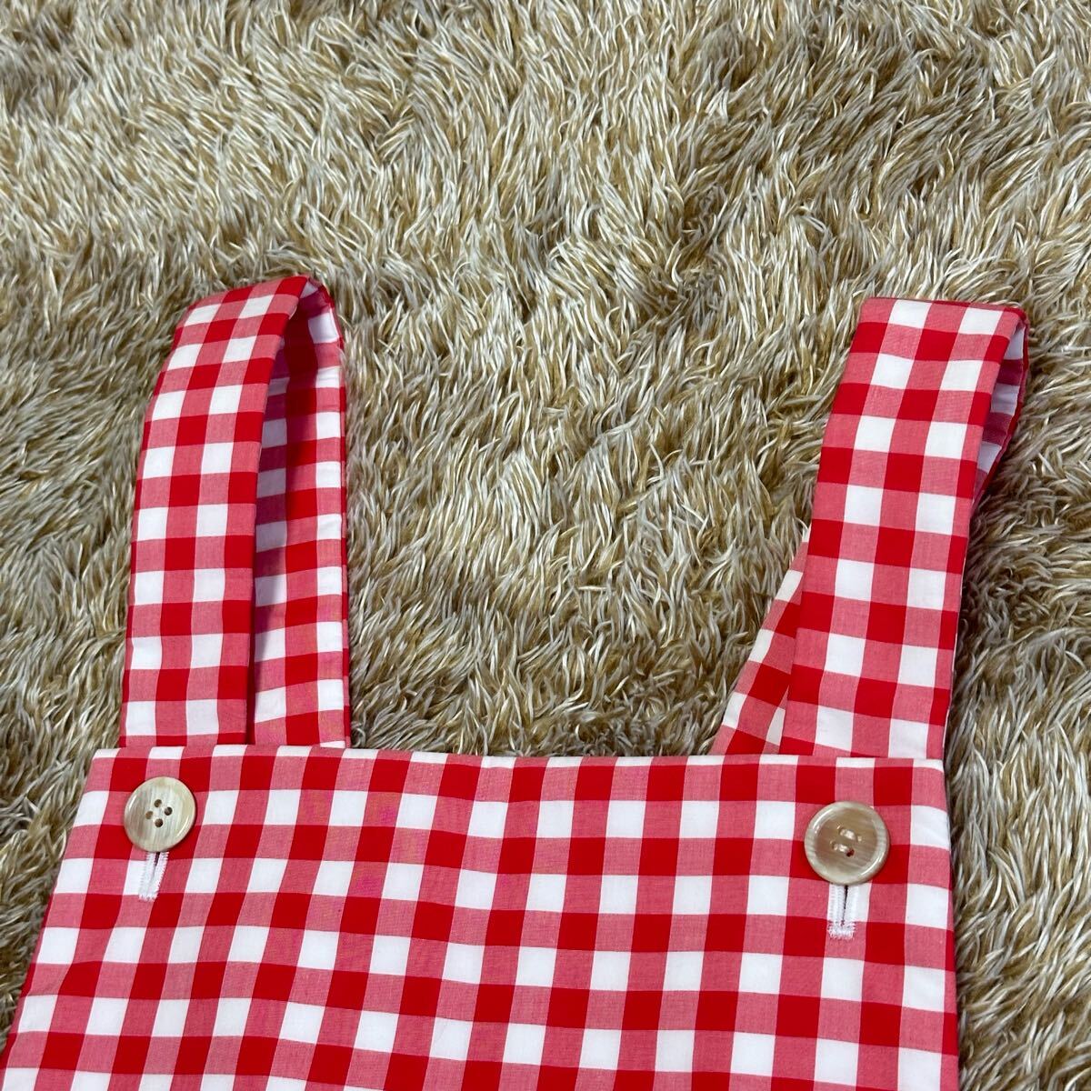 コムデギャルソン チェック柄サロペット 新品】COMME des GARCONS GIRL サロペット オーバーオール 赤