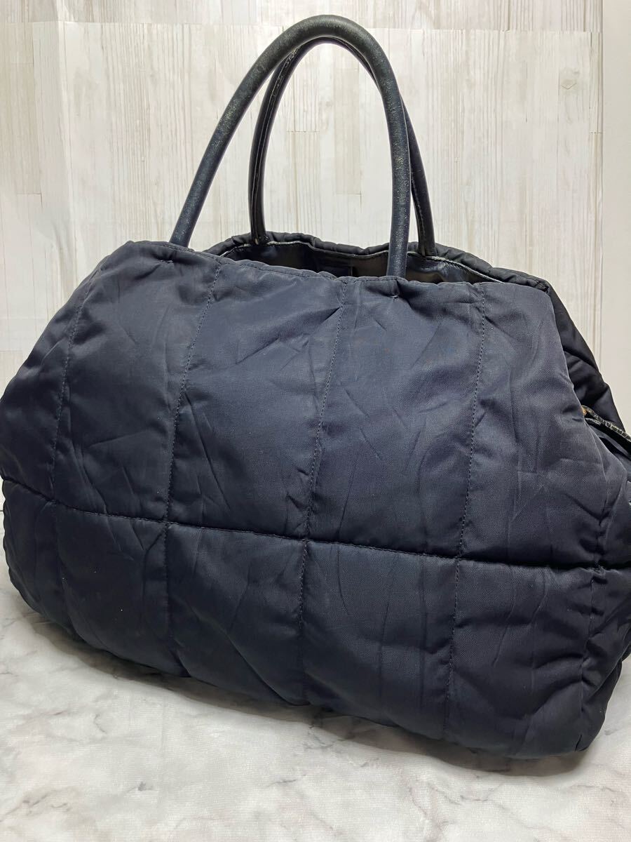 PRADA ネイビー ナイロン キルティング バッグ PRADA プラダ ネイビー ナイロン キルティング 2wayトートバッグ