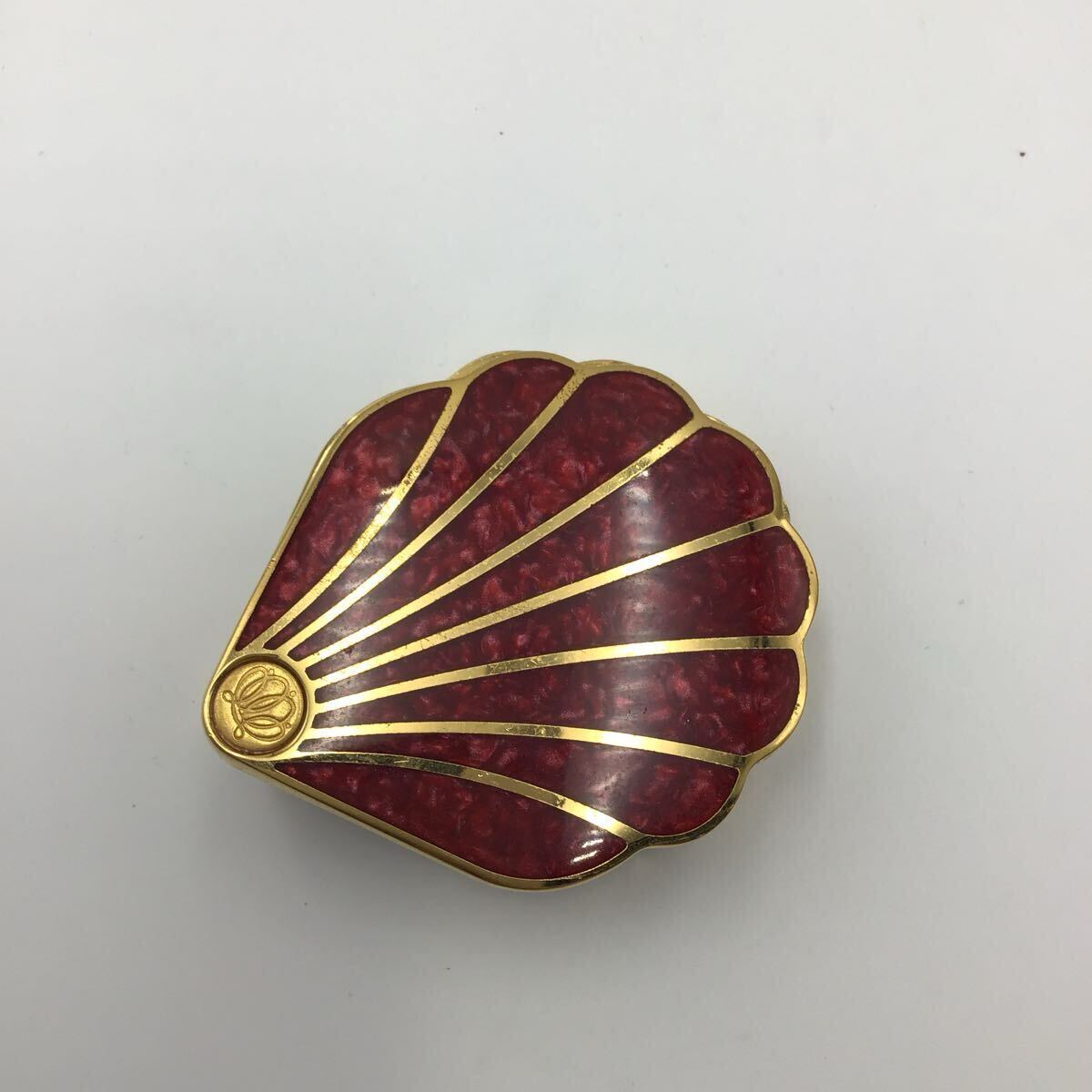MIKIMOTO シェル型 時計 クリスタルラッカー トラベル 赤 貝 パール 同梱可 希少 MIKIMOTO ミキモト 置き時計 クリスタルラッカー