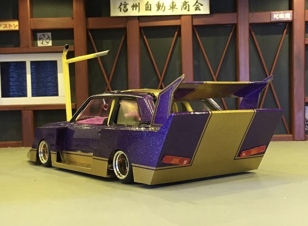 1/20 アルト 完成品 チバラギ 街道レーサー シャコタン 旧車 グラチャン Yahoo!オークション - 1/20 スズキ アルト ALTO 旧車 族車 街道