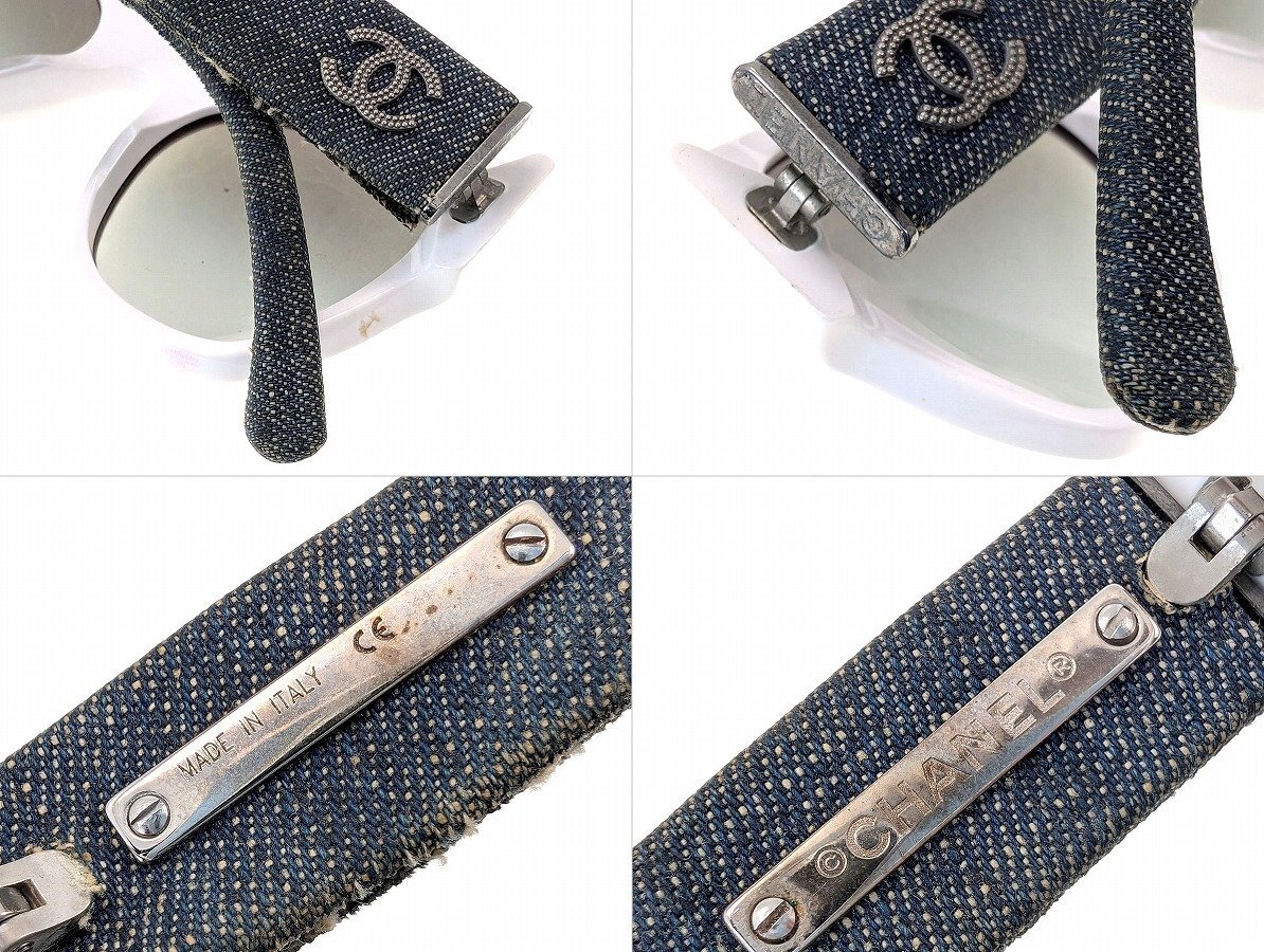 CHANEL シャネル サングラス 2點まとめて レザーチェーン 5465-Q-A C.622/S6?デニム テンプル 中古品 ケース1點付屬[329126