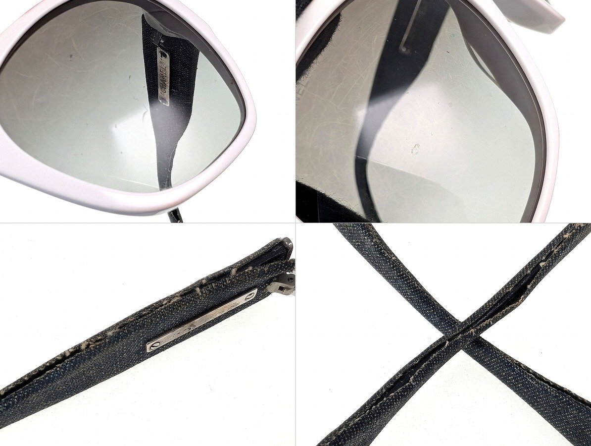 CHANEL シャネル サングラス 2點まとめて レザーチェーン 5465-Q-A C.622/S6?デニム テンプル 中古品 ケース1點付屬[329126