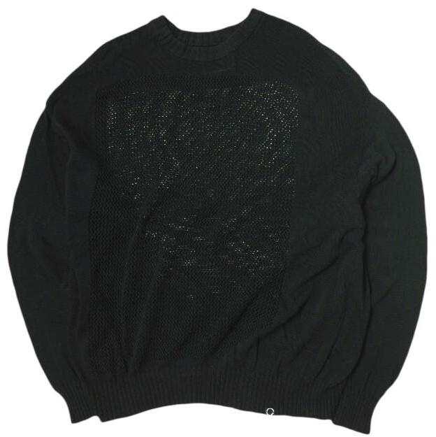 PHINGERIN フィンガリン 24AW 日本製 WINDOW WEB SWEATER ウィンドウウェブセーター PD-242-KN-041 XL BLACK シースルーニット g22785