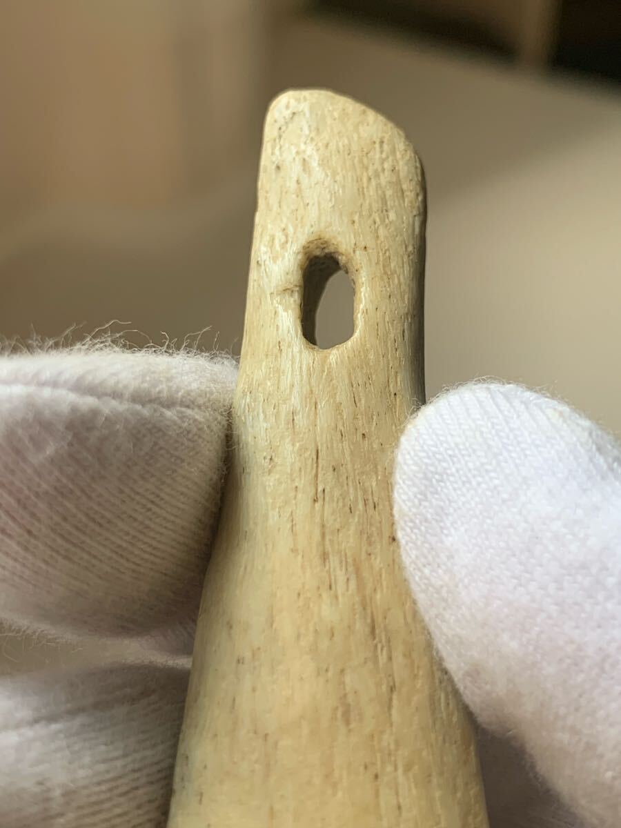 縄文時代 出土品 骨角器 骨製首飾り 古墳副葬品石器土器遺跡弥生勾玉根付髑髏彫刻ガンダーラエジプト古代印章翡翠大珠菅玉化石古銭人骨_画像5