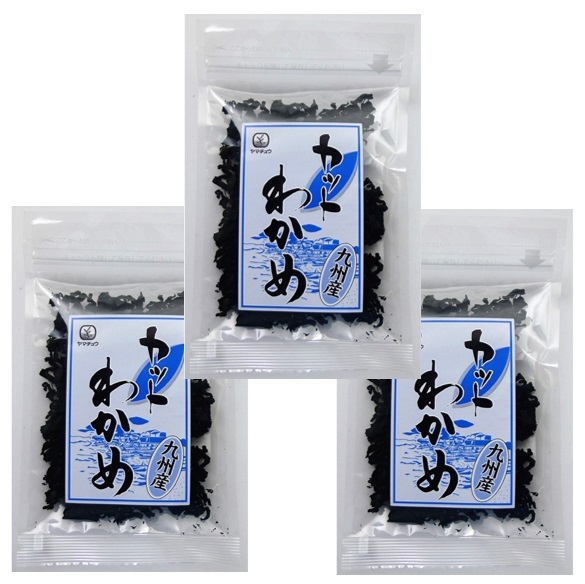 カットわかめ 20g×3袋 九州産 干燥わかめ 干物 九州ひじき屋 （メール便）ヤマチュウ 山忠 國(guó)産 國(guó)內(nèi)産 干しワカメ カット若布