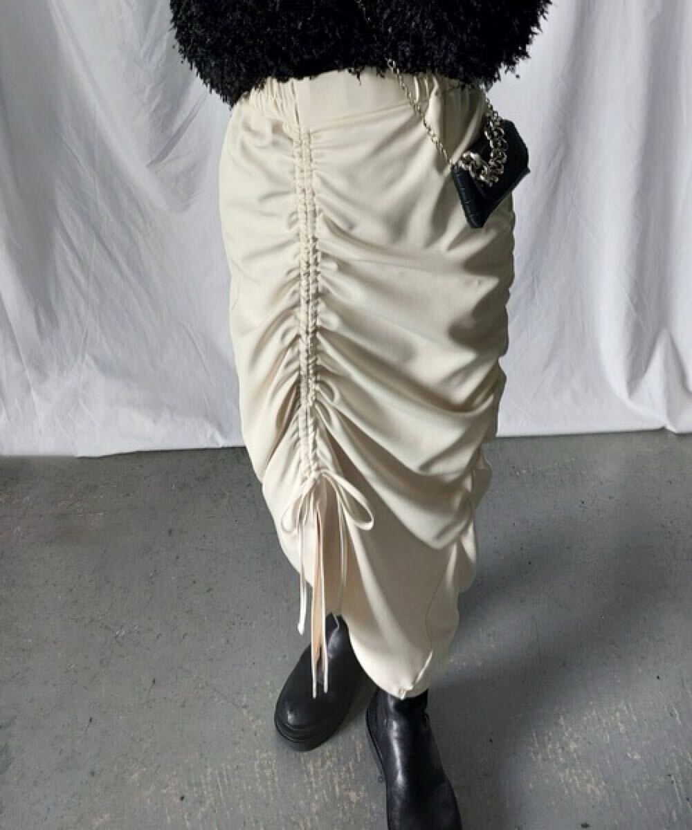 【送料無料】スカート me+em select，ミームセレクト　スリットスカート　アイボリー　Lサイズ_画像1