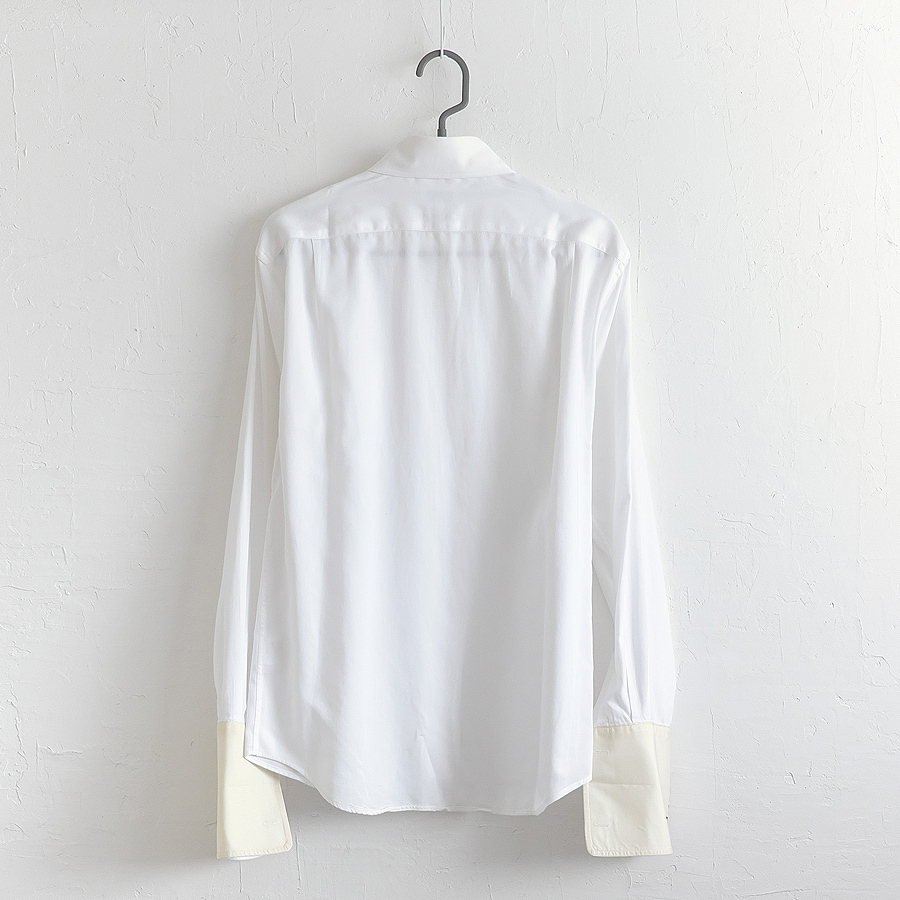 ★Paul Smith LONDON★ポール?スミス ダブルカフスカラー セクシー ヌードガール 長袖ボタンシャツ サイズM /日本制/ホワイト/KS23E008