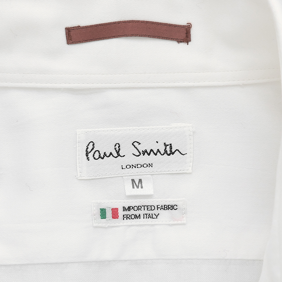 ★Paul Smith LONDON★ポール?スミス ダブルカフスカラー セクシー ヌードガール 長袖ボタンシャツ サイズM /日本制/ホワイト/KS23E008