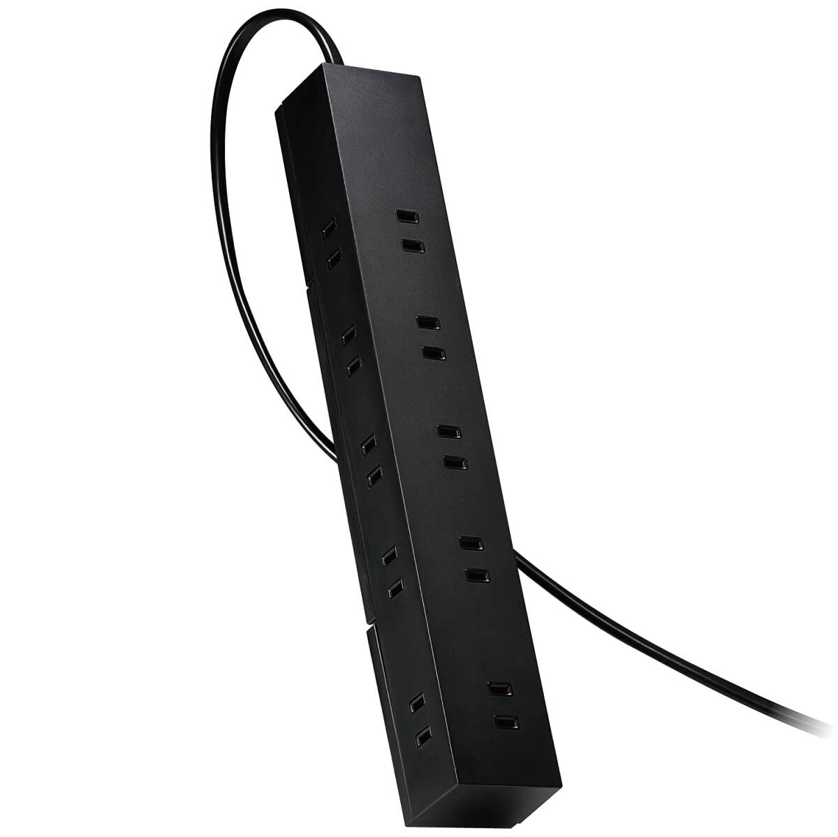 エレコム 電源タップ 回転機能タップ 雷サージ付 ホコリシャッター付 固定&吊下可能 上面5個口 側面5個口 計10個口 1.0m ブラック T_画像1