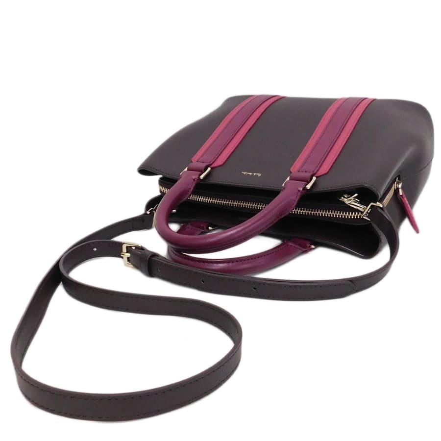 美品 ポールスミス ハンドバッグ 2WAY PWR120 ブラウン系 パープル系 ピンク系 レザー ショルダーバッグ【本物保証】_画像6