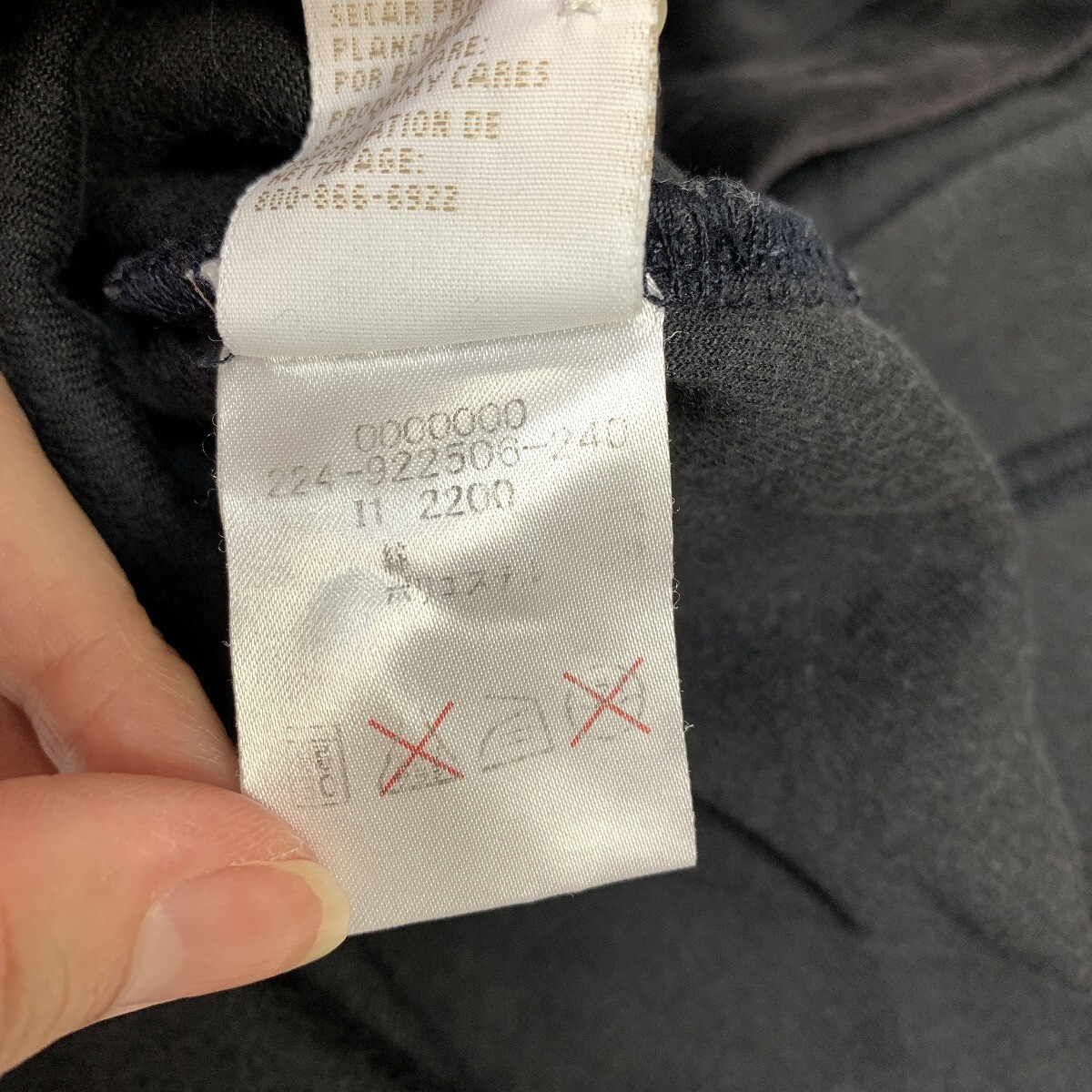 tommy girl トミーガール ひざ丈ワンピース 半袖 ポロシャツ パイル生地 綿 コットン 黒 ブラック M YC771_画像7