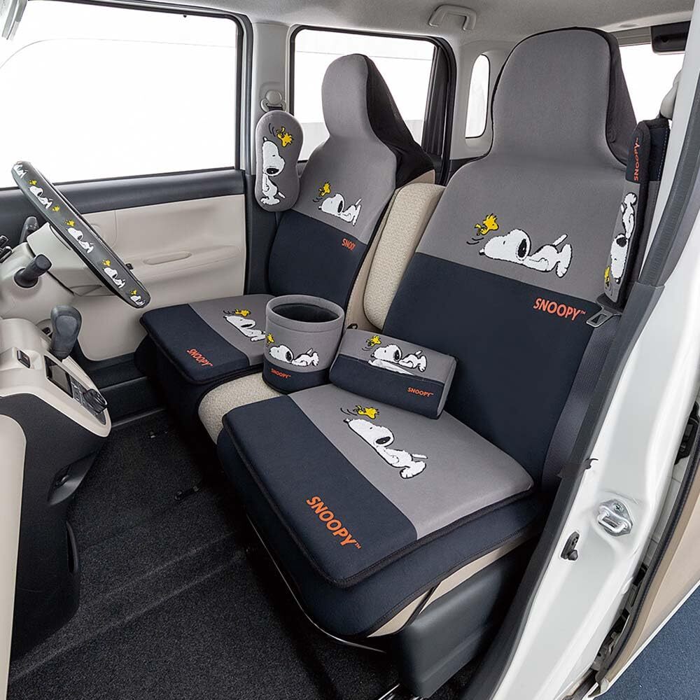 ボンフォーム(BONFORM) シートクッション ねそべりスヌーピー ストッパー付き 45x45cm グレー 5743-02GY_画像3