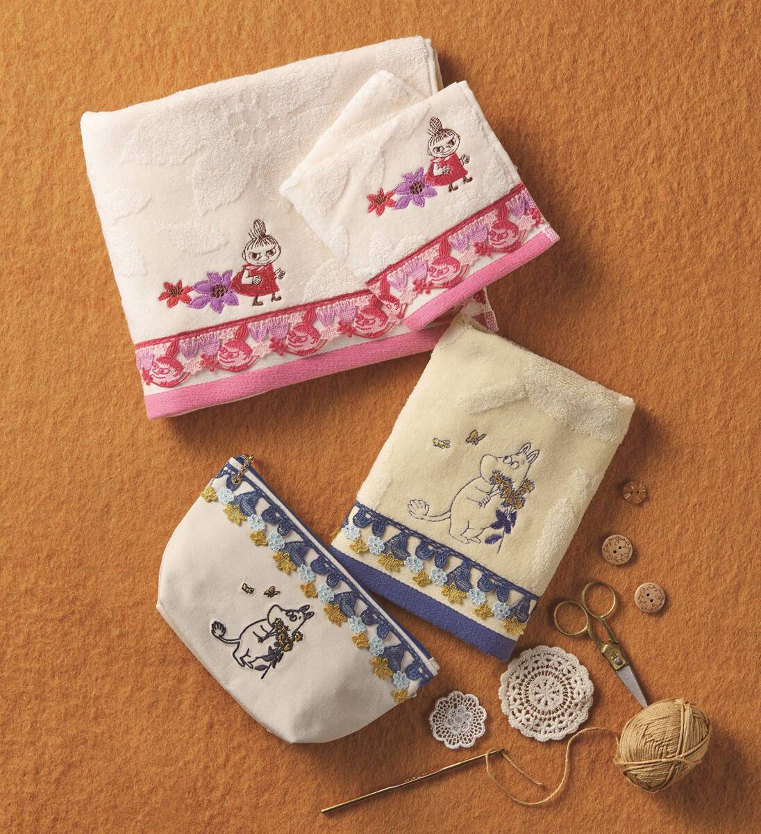 丸眞 ミニタオル MOOMIN ムーミン ブロッサムレース 綿100% 抗菌防臭加工 1405028200 約25×25cm_画像3