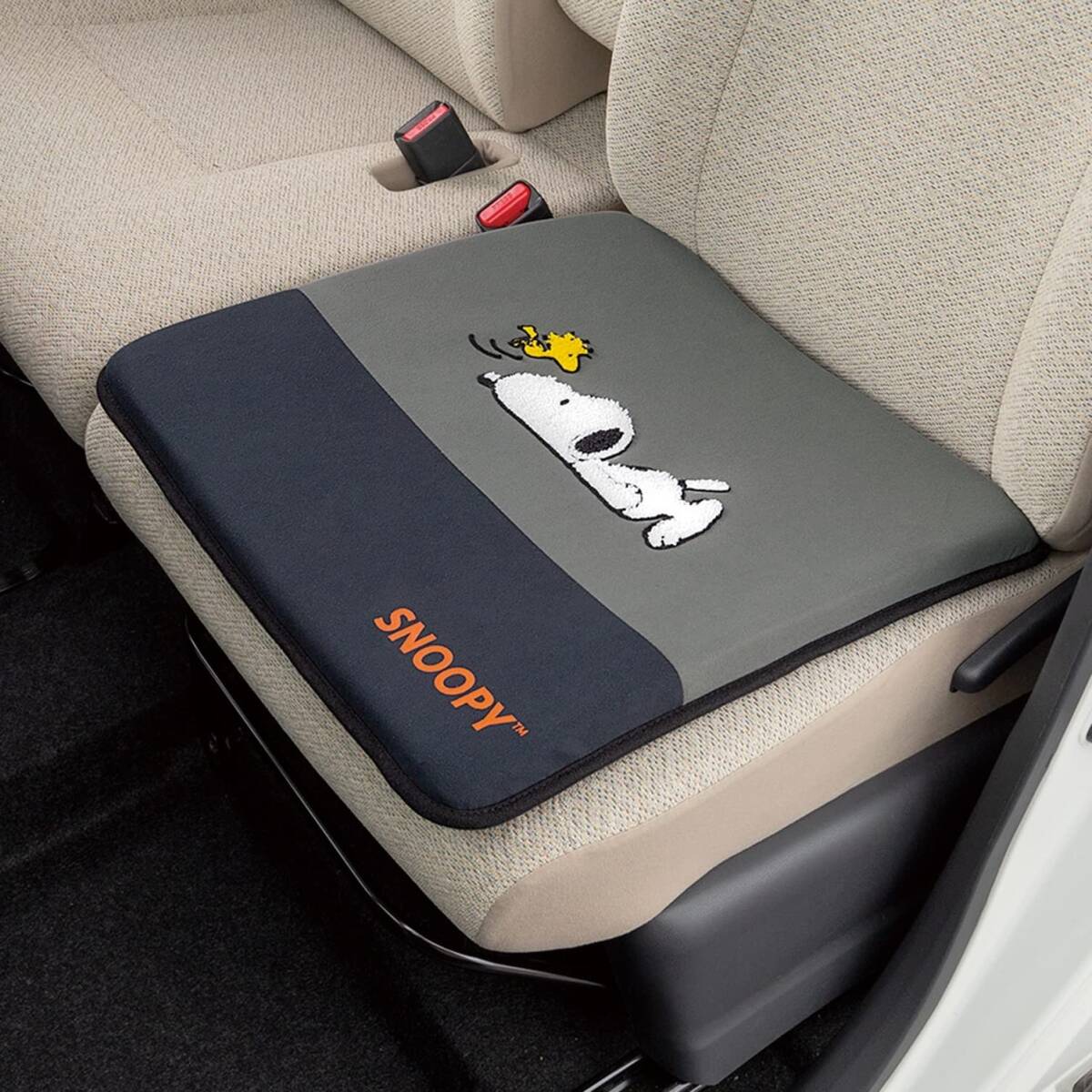 ボンフォーム(BONFORM) シートクッション ねそべりスヌーピー ストッパー付き 45x45cm グレー 5743-02GY_画像2
