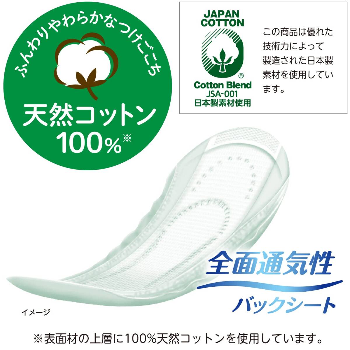 ポイズ 肌ケアパッド ナチュラルコットン100% 安心の中量用80cc 24枚 (女性の軽い尿もれ用)_画像4