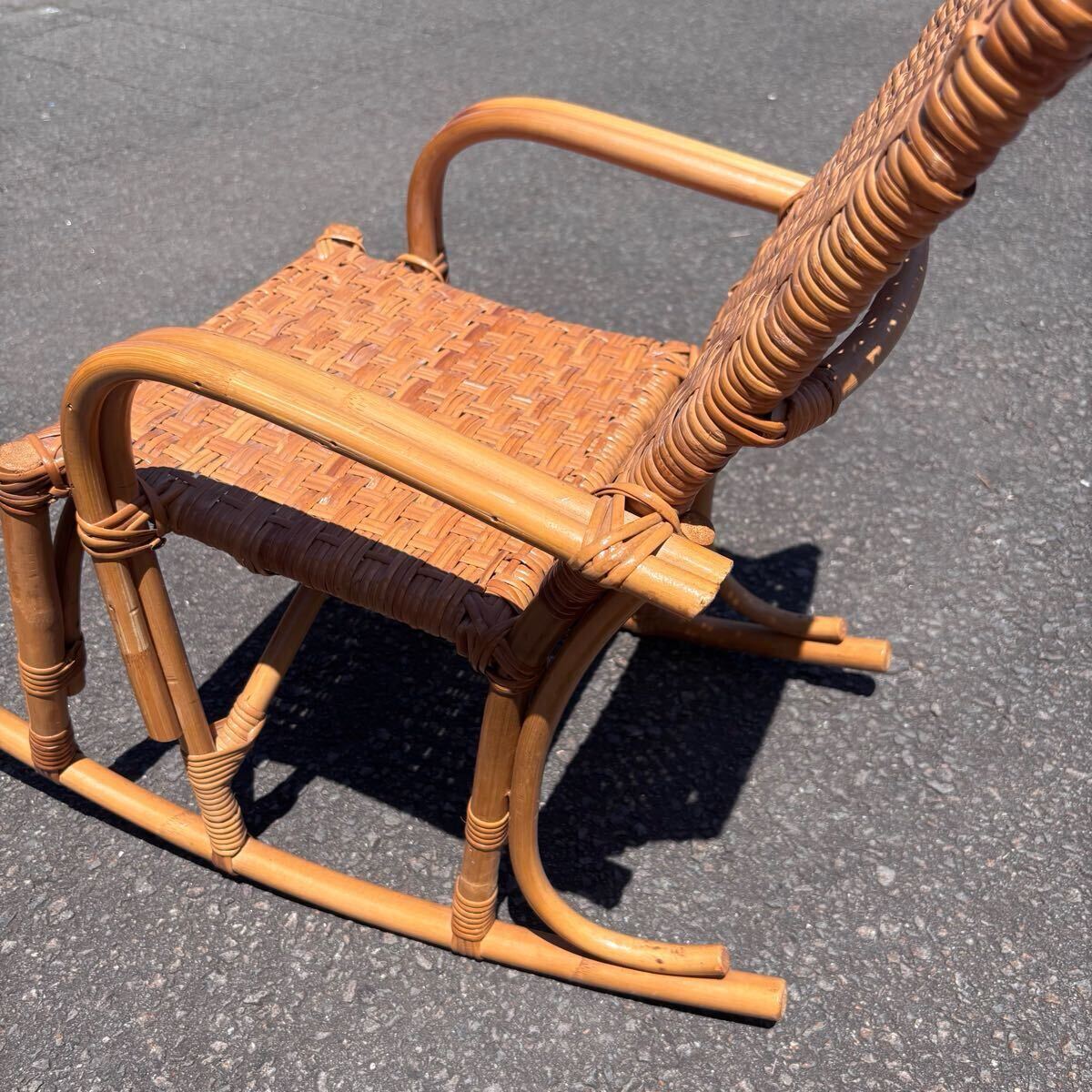 C-569▲可愛い　チャイルド　藤ロッキングチェア_画像5
