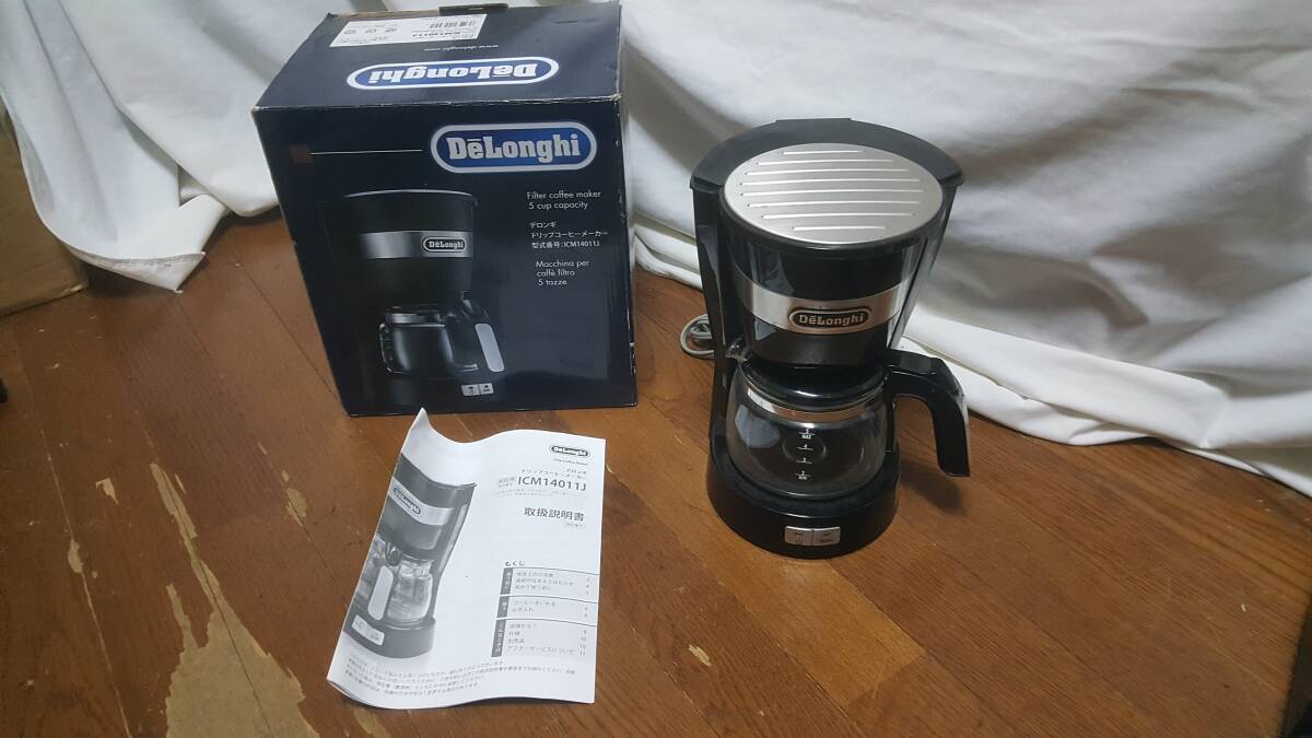 【家電】 DeLonghi デロンギ ドリップコーヒーメーカー ICM14011J コーヒーメーカー 通電確認済み_画像1