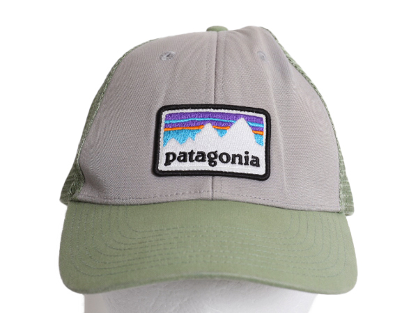 パタゴニア ショップ ステッカー トラッカー ハット フリーサイズ 帽子 / 19年製 アウトドア メッシュ ベースボール キャップ ワンポイント_画像2