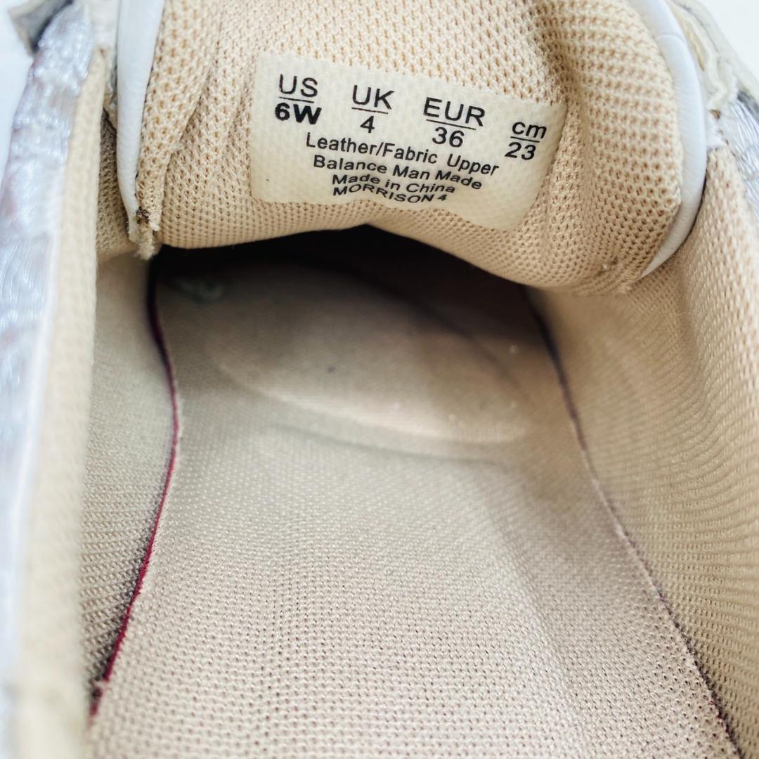 新品 NATURALIZER スニーカー 刺繍 ホワイト シルバー ネイビー 23cm ナチュラライザー レディース レースアップ hws01975_画像10