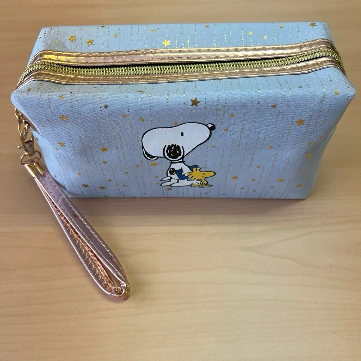 【新品未使用】SNOOPY スヌーピー ウッドストック　ポーチ　ライトブルー_画像6