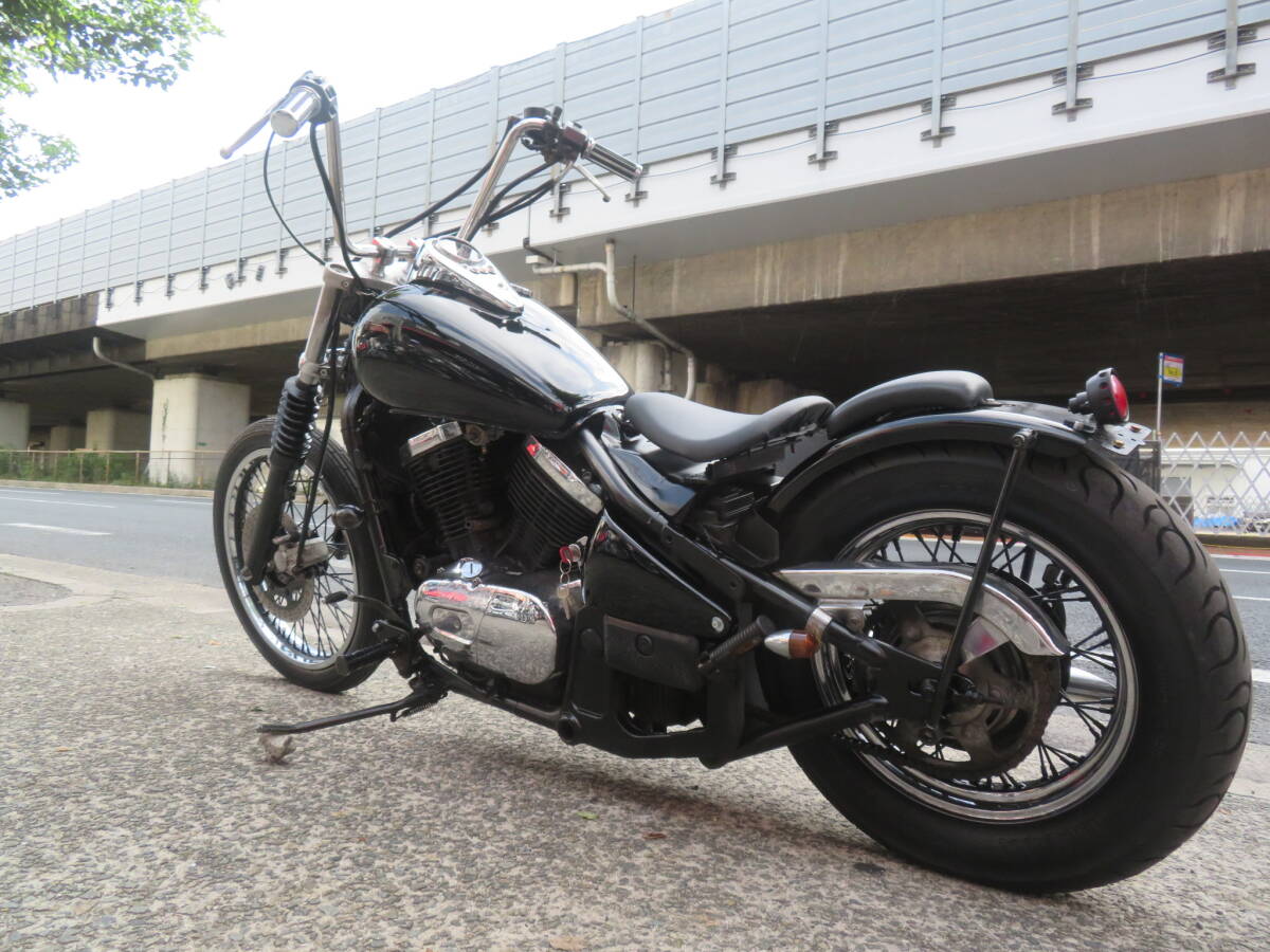 超特価！復(fù)數(shù)畫像あり！　バルカン400　ブラック＆メッキ！ビンテージローライダーフルカスタム！マフラー！ハンドル！多數(shù)カスタム◇1180