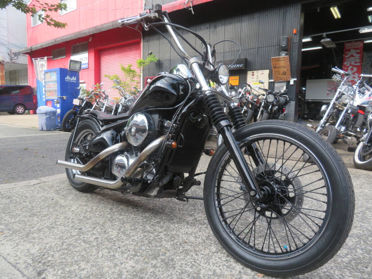 超特価！復(fù)數(shù)畫像あり！　バルカン400　ブラック＆メッキ！ビンテージローライダーフルカスタム！マフラー！ハンドル！多數(shù)カスタム◇1180