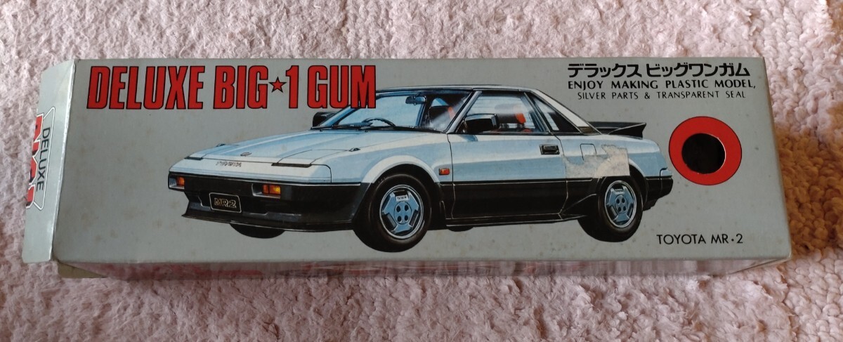 カバヤ デラックス ビッグワンガム A トヨタ MR-2 1985年頃 箱と組み立て説明書付き 箱も未開封・未組立  未開封カバヤ DELUXE BIG・１ガム デラックスビッグワンガム