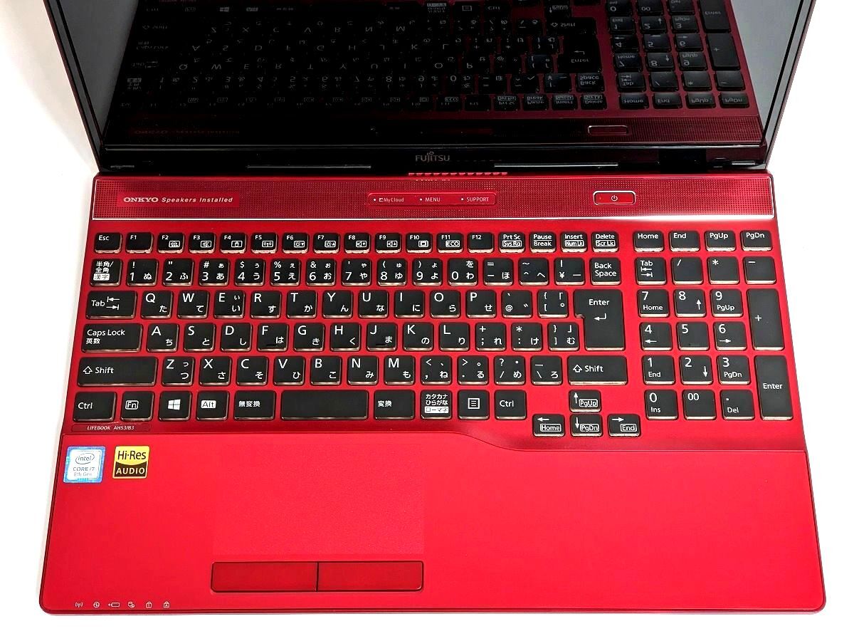 超美品 富士通 第8世代i7 16GB SSD+HDD Office付き red 美品 すぐに使用可能 フルHD Windows11 Office2021 第8世代 Core