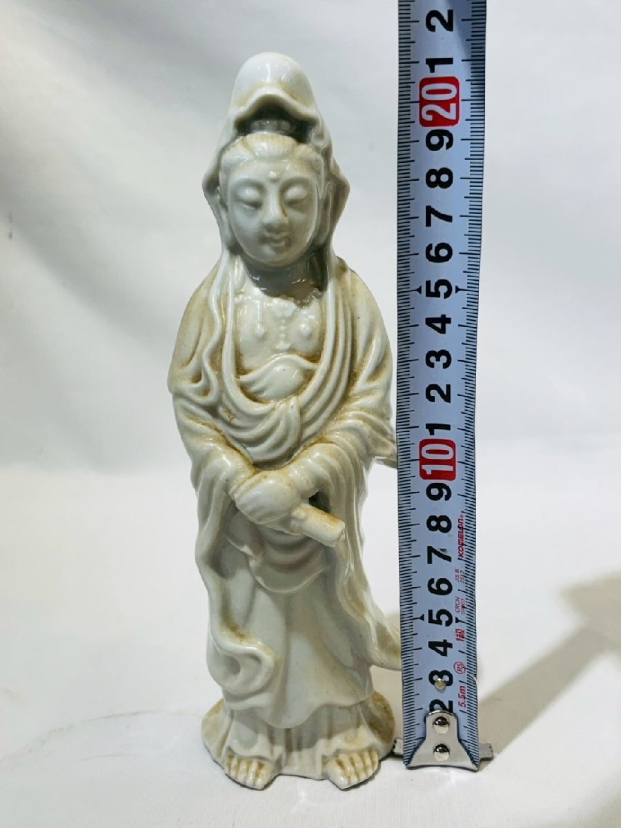 九谷焼 観音様 骨董 金彩 工芸品 アンティーク 仏像 kma09▽骨董 陶器 九谷焼 観音菩薩像 仏像 置物 インテリア 美術
