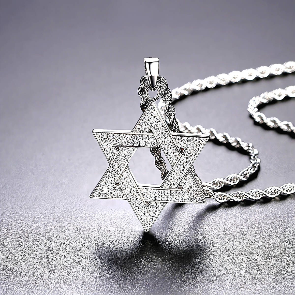 新品1円～★送料無料★銀の六芒星ソロモン魔除け神秘ユダヤ ダイヤプラチナ仕上シルバーネックレス誕生日プレゼント連休旅行ギフト国内発送_画像9