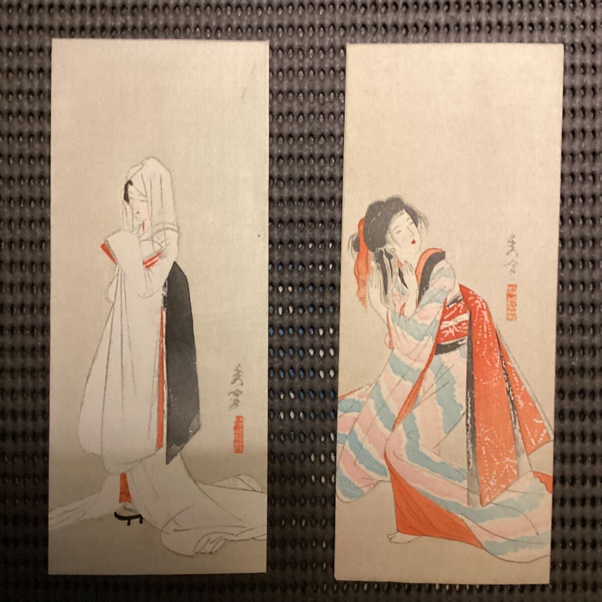 山川秀峰筆木版画封筒十種 アンティーク 版画 美人画 山川秀峰筆木版画封筒十種 アンティーク 版画 美人画 山川秀峰「美人