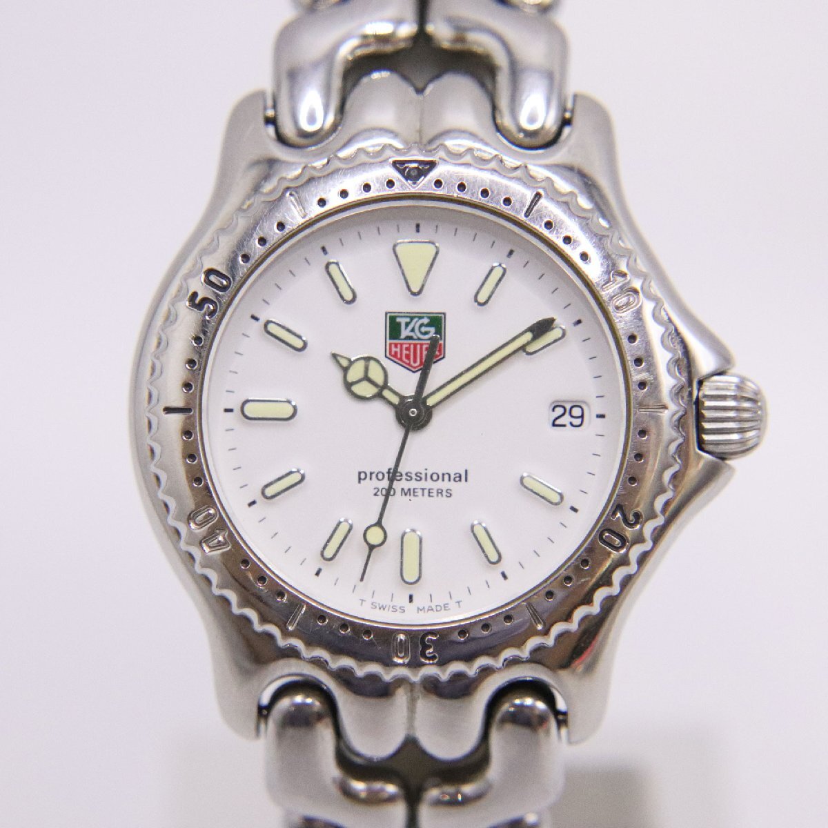 美品TAG Heuer 腕時計selシリーズホワイト S90.813 TAG Heuer タグホイヤー S/el セルシリーズ S90.813 デイト