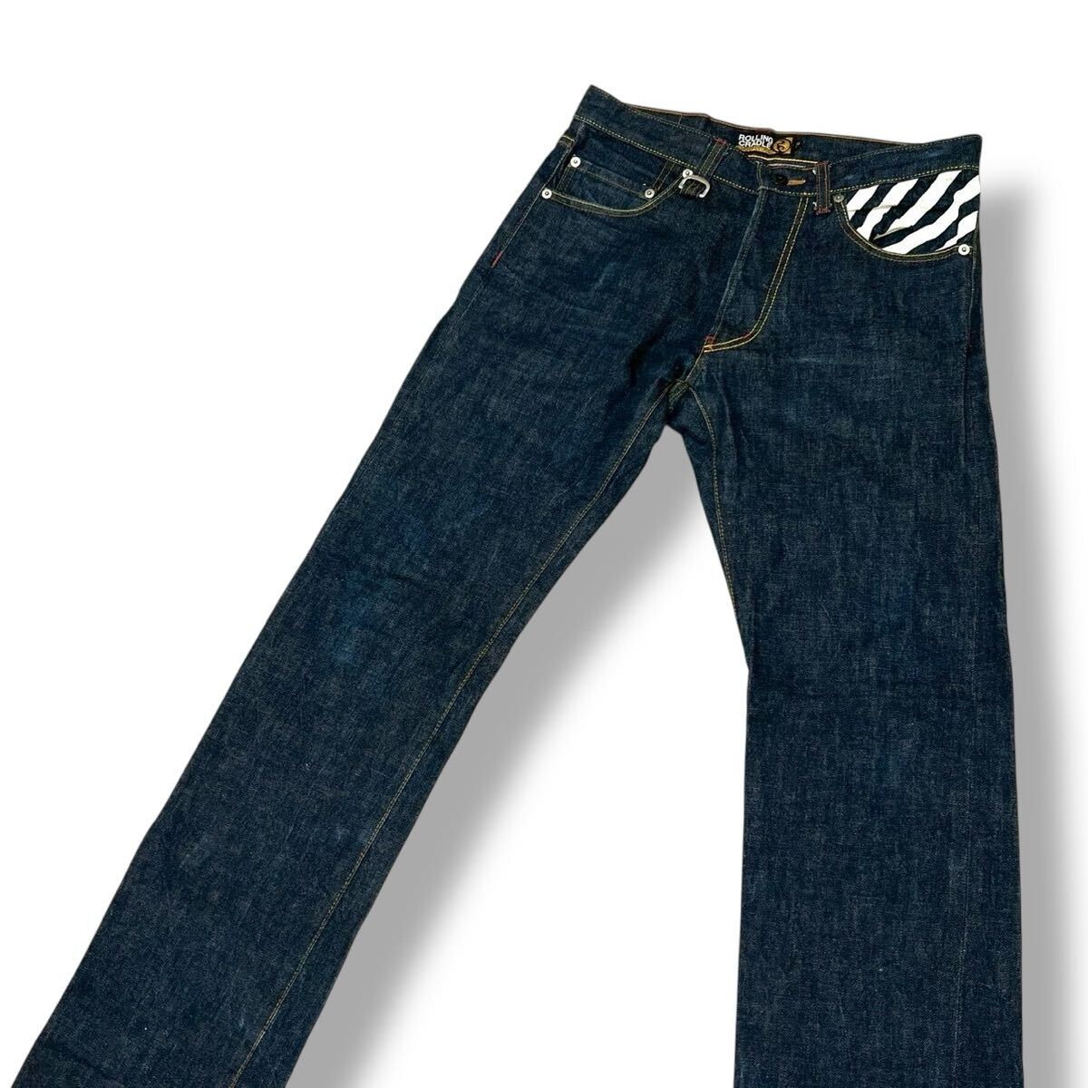 【ROLLING CRADLE（ローリングクレードル）】セルビッジ（濃紺）デニム パンツ サイズ30_画像7