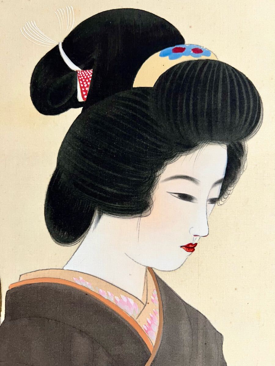 伊東深水　絹本肉筆掛軸【秋色】　深水自題箱　二重箱　真作保証　　NO5 貴重品 伊東深水 絹本肉筆掛軸【秋色】 深水自題箱 二重箱 真作保証 NO5