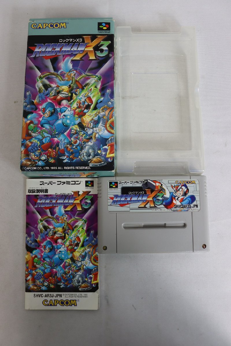 【5P1271】1円スタート スーパーファミコン SFC ゲームソフト ロックマンX3 ROCKMAN SHVC-P-AR3J 動作確認済 箱 取扱説明書 現状品